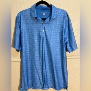Hickey Freeman Blue Collared Golf Polo Shirt Mens M Shirt Sleeve Performance